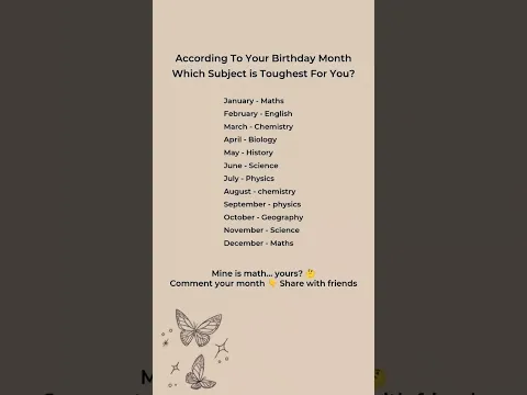 Your Birthday Month Decides Your Toughest Subject 😱📚”“Check Your Month & See Your Weak Subject 🤯👇”