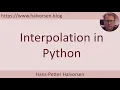 Interpolation in Python
