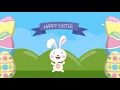 happy easter animated card with rabbit and eggs painted in the camp animated h