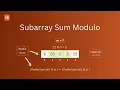 Subarray Sum with Modulo Prefix Sum Technique Explained