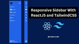 Create Responsive Sidebar with React JS and tailwind CSS React JS and tailwind CSS tutorial