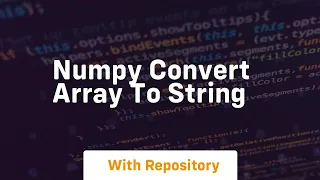 numpy convert array to string