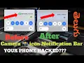 Green dot Camera icon Notification bar telugu