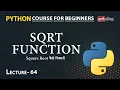 Sqrt Function in Python Lecture 64 Python for Beginners