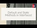Default and Static Methods in Interfaces in Java IN HINDI