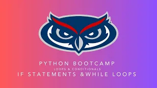 If Statements While Loops Module 3 Python Bootcamp