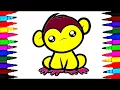 A Monkey Coloring Pages for Kids - Art Colors for Children p8215