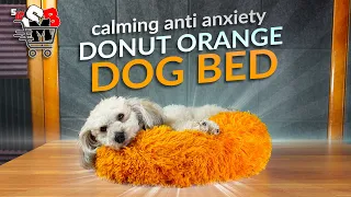 Calming Anti Anxiety Donut Orange Dog Bed