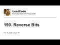 Daily Leetcode Feb 16 2026 - 190 Reverse Bits