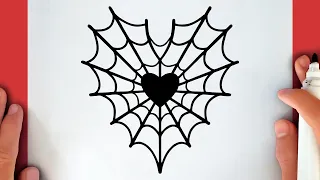 Cómo dibujar una TELARAÑA DE CORAZÓN