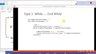 Type 1 While Loop with debugging