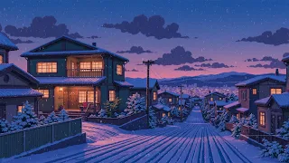 Cozy Winter Street Peaceful Snowy Neighborhood Ambience Lofi Chill Beats To Relax Study Sleep 