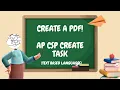 AP CSP create task - best way to make a PDF from code text languages