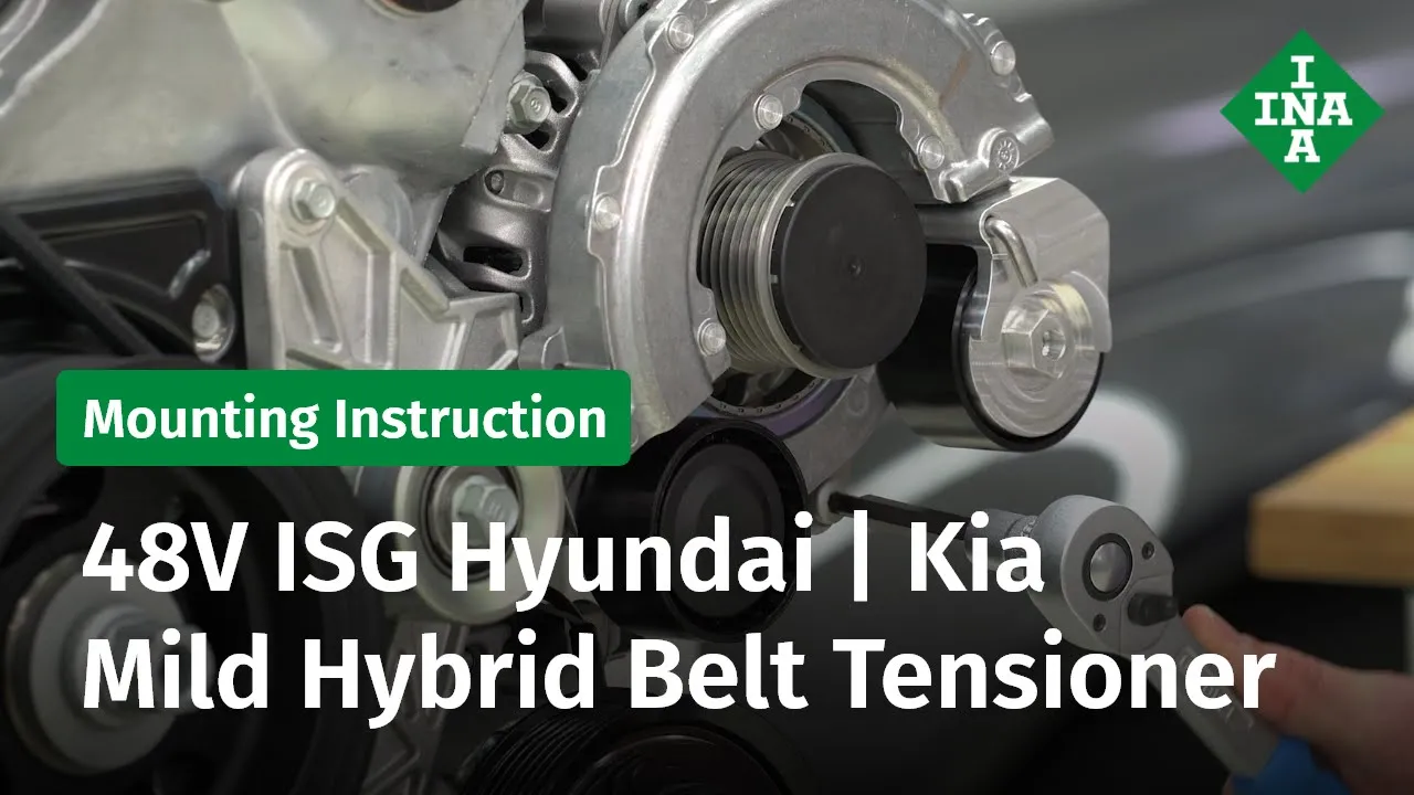 Riemenspanner aus- und einbauen an einem 48 Volt Startergenerator von Hyundai / Kia (Mild-Hybrid)
