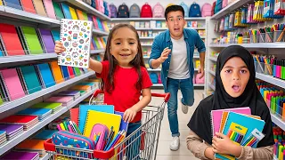 مشتريات المدرسة ايوته اشترت كل المكتبة وصارت بالمدرسة 😱🔥