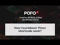 POFO WordPress Theme - How countdown timer shortcode work