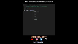 Find Armstrong Number in an Interval in Python Python Examples Python Coding Tutorial Interview