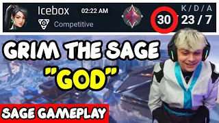 Grim plays Sage on Icebox Valorant Pro Gameplay