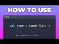 32 Master Python type Function Get Data Types Python Hindi Tutorial for Beginners 2025