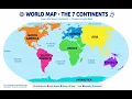7 Continents of the World for Kids Names of 7 Continents World Map Geography Funtoosh Learning