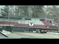 MBTA Kingston line outbound arriving into Halifax with 1026 leading and a weak asf k5la