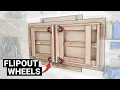 Building my 150 foldable wall mounted workbench table on wheels Downloadable DIY plans