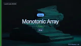 LeetCode 896 Monotonic Array The Array Scan Trick C