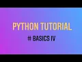 Data Science Learning Python Basics IV Jupyter notebook EKSProject