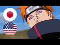Sub vs Dub - Pain Destroys Konoha (Leaf Village) Almighty Push vs Shinra Tensei