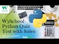 W3schools Python Quiz Test With Solution 100 Correct Answer