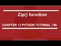 Zip function Python tutorial 156