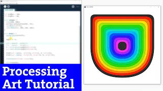 Ep 14 Processing tutorial Loop of hues and rounded rectangles 1 Creative coding