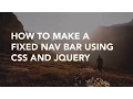 How To Make A Fixed Nav Bar Using CSS Code Example