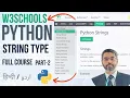 W3Schools Python Full Course in Hindi W3Schools Python STRINGS Tutorial Python for Beginners P-2