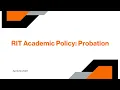 RIT Academic Policy Probation