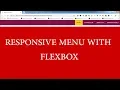 Responsive menu bar with flexbox in html and css