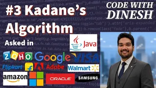 Kadane s Algorithm In Java Maximum Subarray Sum Explained Code With Dinesh