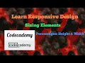Percentages Height Width Codecademy Learn Responsive Design Sizing Elements