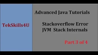 Part 3 Stackoverflow Error and jvm stack in Java Programming