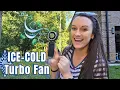 Portable Handheld Turbo Fan Review Ice Cooling Rechargeable 5 Speed Settings