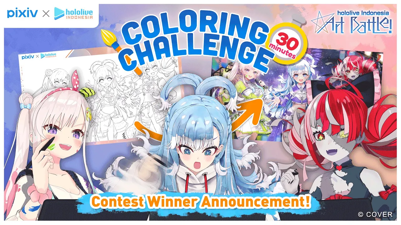 [#hololiveIDart] Pengumuman pemenang hololive Indonesia Art Battle! bersama Iofi, Ollie, dan Kobo!