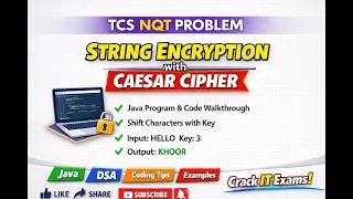 TCS NQT String Encryption Problem Caesar Cipher in Java Step-by-Step Coding Solution