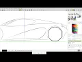 Sketching a car in side-view using MyPaint