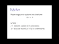 Simultaneous Linear Equations in Matlab