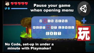 2D Platformer Unity Playmaker - Pause Your Game With This Simple Action