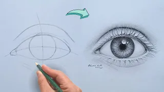 how to draw a realistic eye in pencil step by step