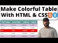 How to Make Colorful Table In With HTML CSS Bangla Create Design Table With HTML CSS Bangla