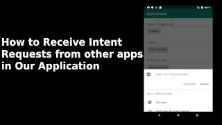 How to Receive Implicit Intent Request in our Android Application