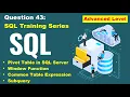 SQL query practice of real business scenario Pivot Columns in SQL question 43 advanced level