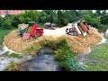 Download Lagu Incredible NEW Location Filling Land Use Komatsu Dozer D31P Pushing \u0026 DumpTruck5Ton Unloading Stone